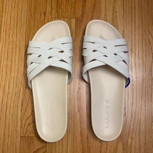 Rothys White Braided Slides 8.5